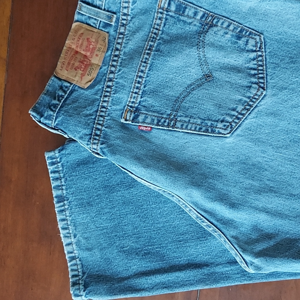 Levi's 505 regular fit men's blue jeans size 36W by 30L used